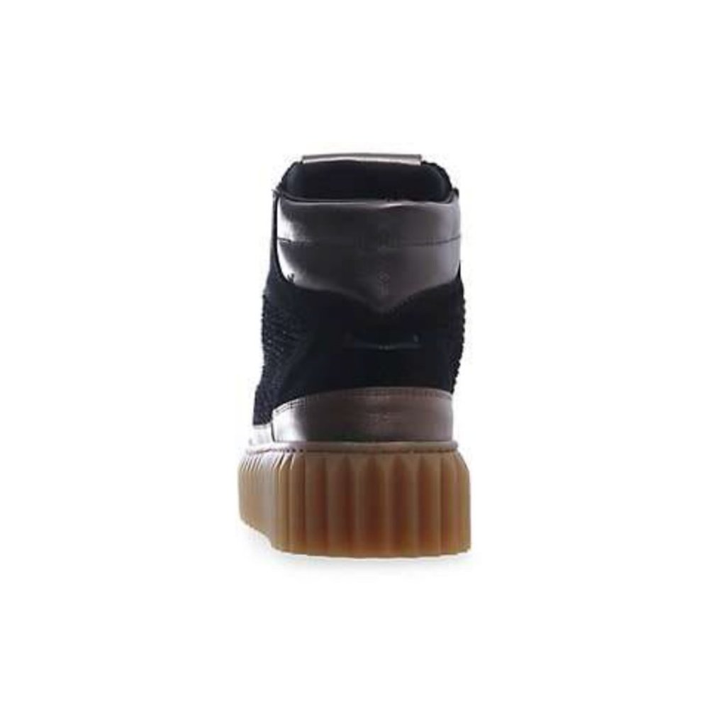 Eva Shearling Embossed Velvet Leather Hiking Boots - Picture 4 of 5